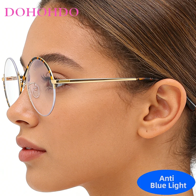 

Luxury Designer Metal Round Frame Eyeglasses Women Man Fashion Brand Optical Spectacle Blue Light Blocking Glasses Очки Lent