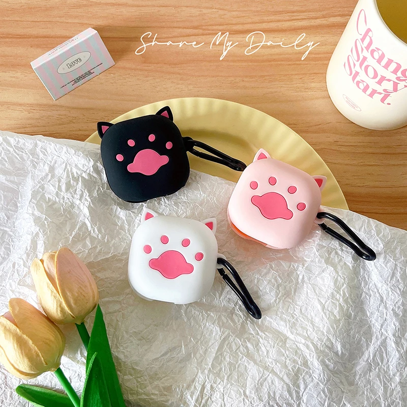 Voor Samsung Galaxy Fe Case Cute Cat Oortelefoon Case For Galaxy Buds 2 Pro Case Zachte Siliconen Hoes Voor Galaxy Buds Live Capa Funda