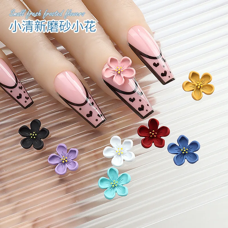 

10Pcs Japanese Nail Art Flower Alloy Charms 12.5x12mm Nail Crystal Rhinestones Floral Designs Charms Ornaments Nail Decor