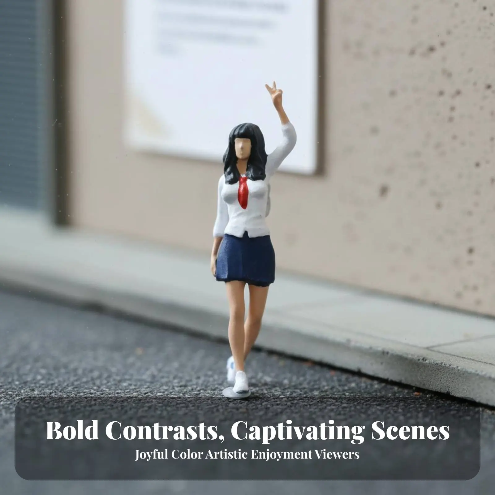 

Фигурка человека в масштабе 1:64: стильный дизайн, спортивная форма, динамичная поза, миниатюрная модель для городских сцен