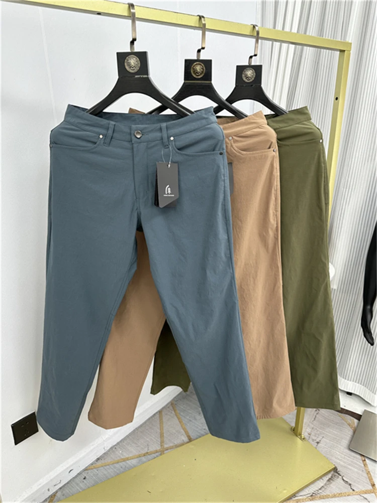 

Весенне-осенние мужские удобные модные повседневные брюки прямого кроя, дышащие универсальные длинные брюки с 3D-пошивом