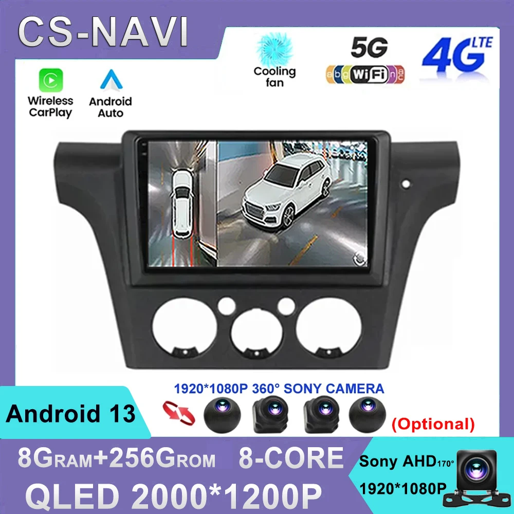 

Android 13 Carplay авто для Mitsubishi Outlander 1 2002 - 2008 автомобильное радио видеоплеер навигация GPS 4G WIFI QLED экран DSP BT