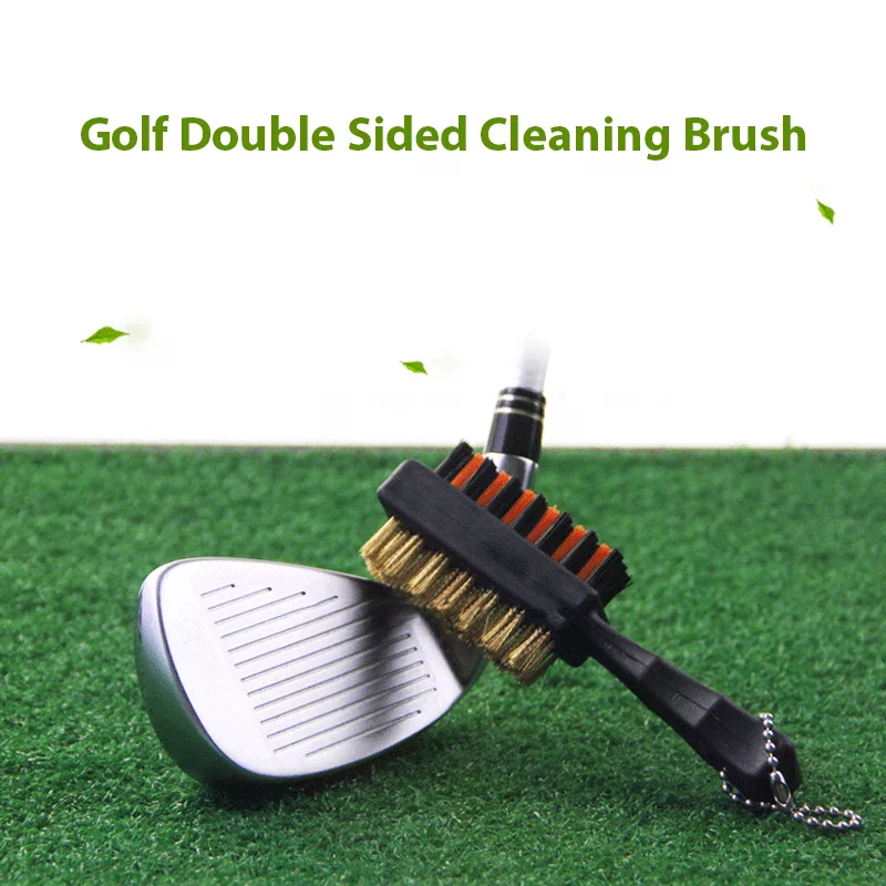 Golf Club Brush Groove Cleaner Dual Sided Cleaning Tools, Portable Metal Lightweight Nylon Brushes for Golf Balls Shoes