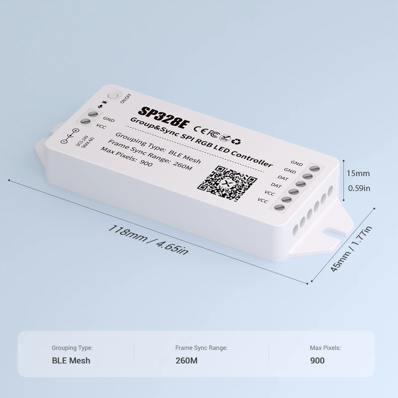 Group Addressable SPI LED Controller Wireless Signal Amplifier Sync Control WS2811 WS2812 WS2815 RGB IC LED Strip Dimmer
