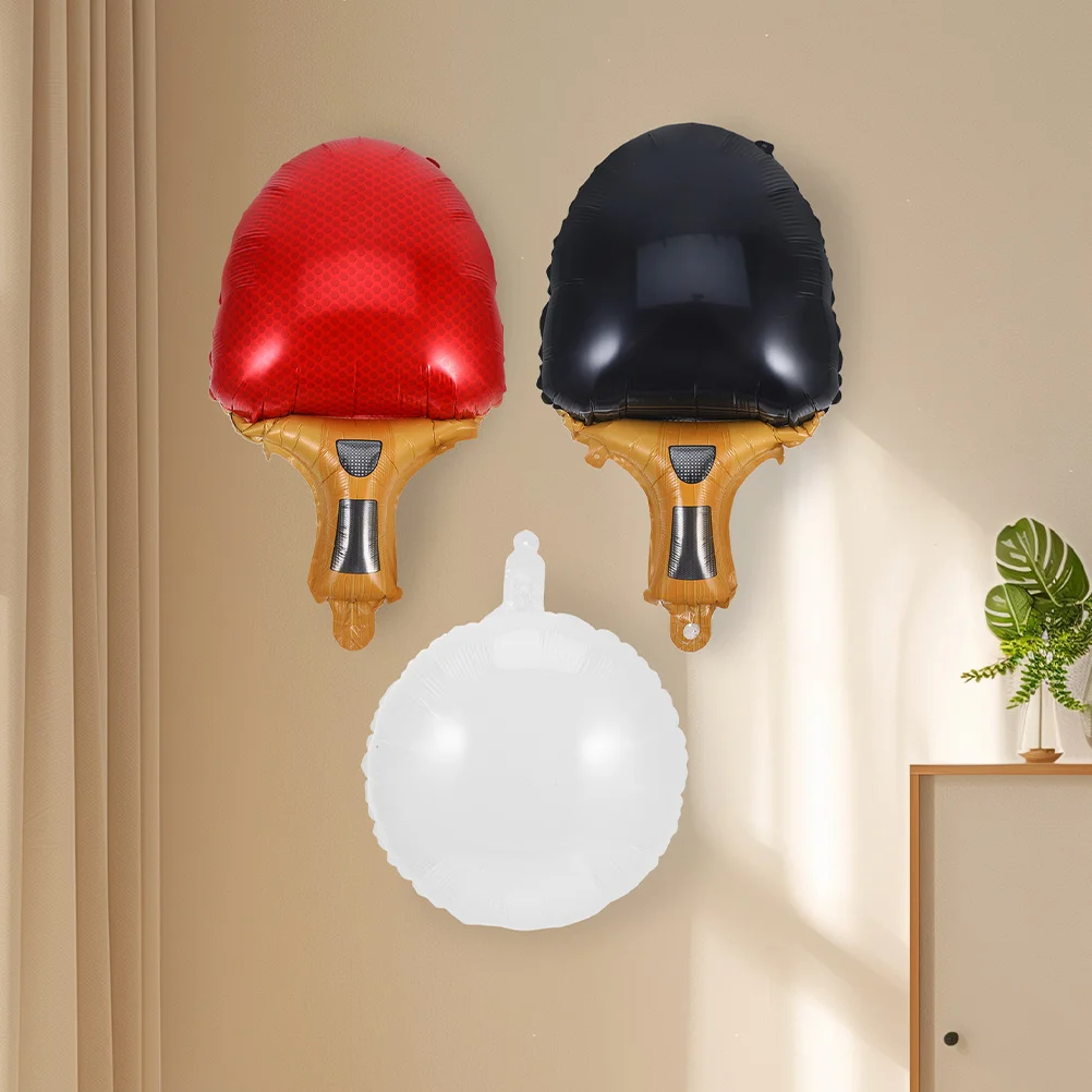 

1Set Table Tennis Ball Balloons Realism Sport Party Decor Foil Aluminum Round Shaped Inflatables for Teens Celebration