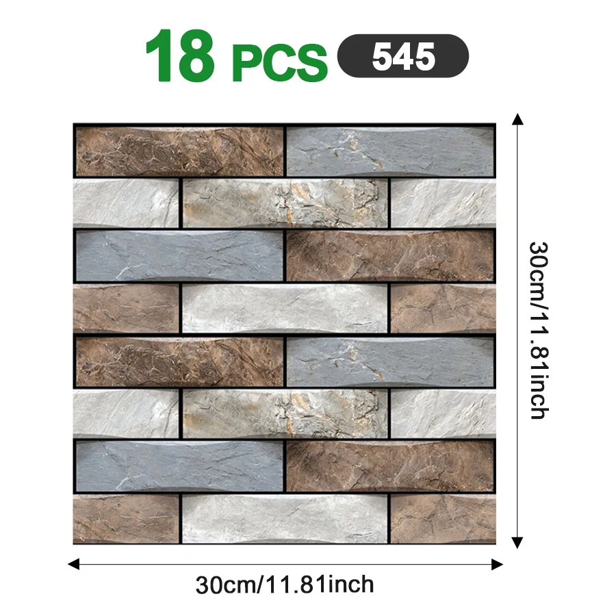 18 Peças de Papel de Parede Autoadesivo, Painéis Decorativos para Paredes 11.81X11.81In, Papel de Parede Peel and Stick, Painéis de Parede Autoadesivos para Decoração de Quarto, Painéis de Parede 3D, Adesivos de Parede, Papel Pintado