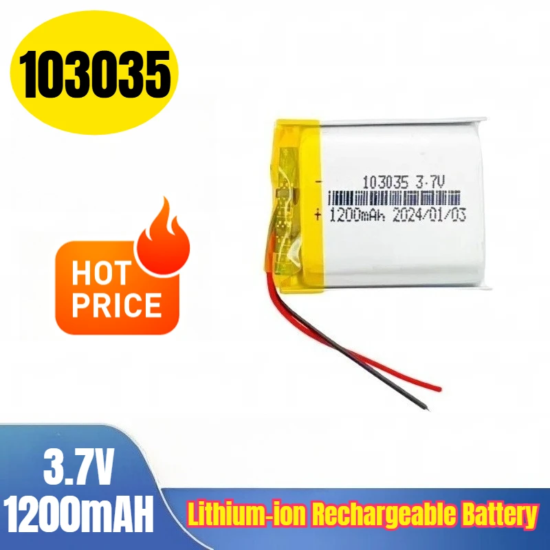 

103035 3.7V 1200mAH Lithium-ion Rechargeable Battery