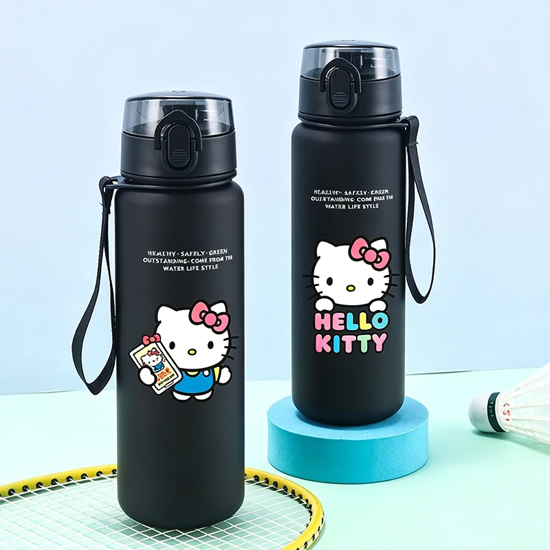 

Sanrio Hello Kitty Sports Water Bottle Cartoon Character Printed Plastic Drinking Cups Boys Girls Kawaii Portable Kettle Gifts