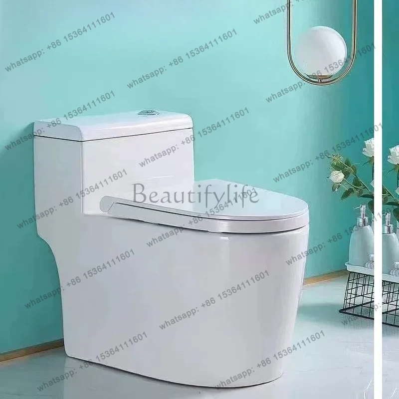 Powerful siphon toilet, borderless design, silent new low-tank toilet