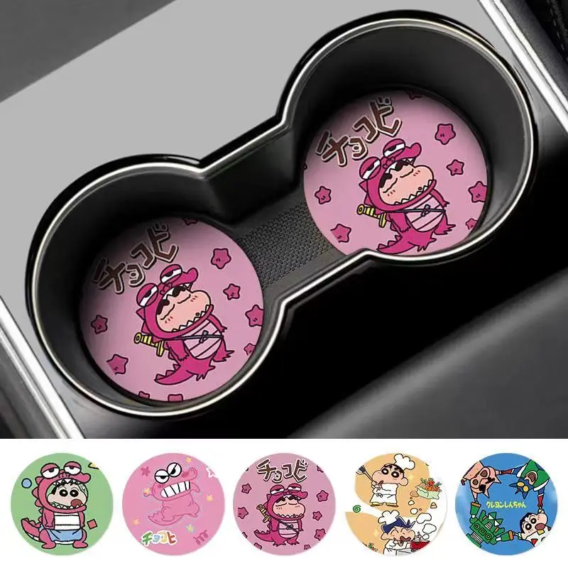 Crayon Shin-chan Nohara Shinnosuke Waniyama San Creative Car Interior Decoration Non-Slip Mat Cute Cartoon Car Storage Coaster view 4