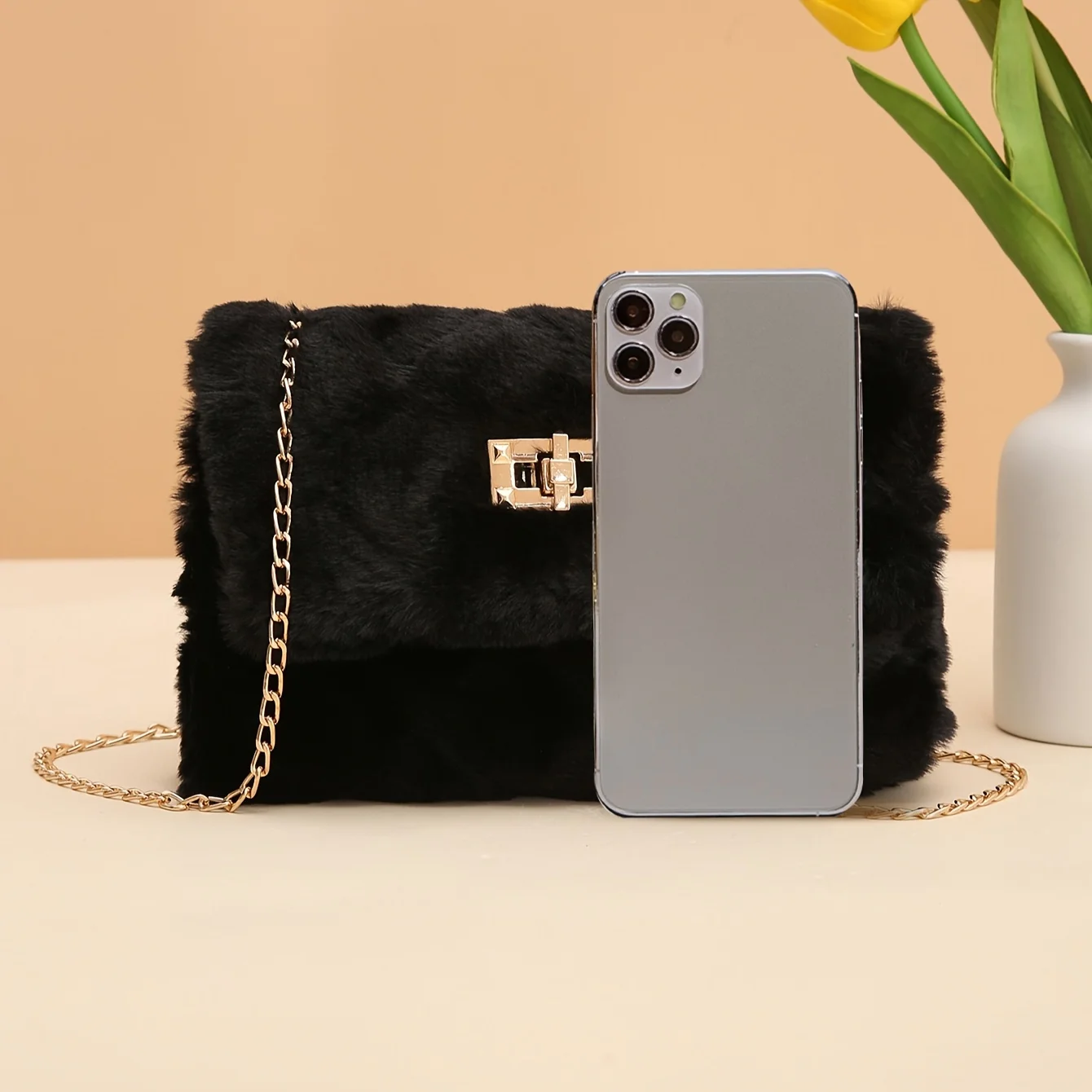 Personalisierte Umhängetasche für Damen, Neue Modische Vielseitige Ketten-Schultertasche für Tägliches Einkaufen, Weiche Verschluss-Schnalle Kleine Quadratische Tasche – Detail 2