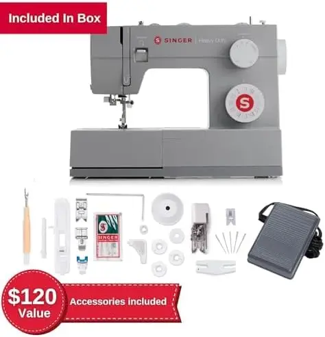 Heavy Duty 4452 High Speed Sewing Machine With Accessory Kit | Strong Motor with Enhanced Piercing Power, 110 Stitch Application