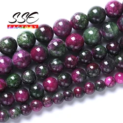 6 8 10 12mm Colorful Tourmaline Jades Stone Round Loose Beads for Jewelry Making DIY Bracelet Necklace Accessories 15