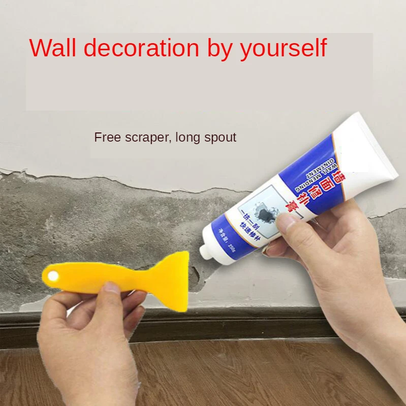 Reparação de parede creme à prova dwaterproof água gesso e pintura universal reparação de pasta para rachado raspador de parede furos descascados