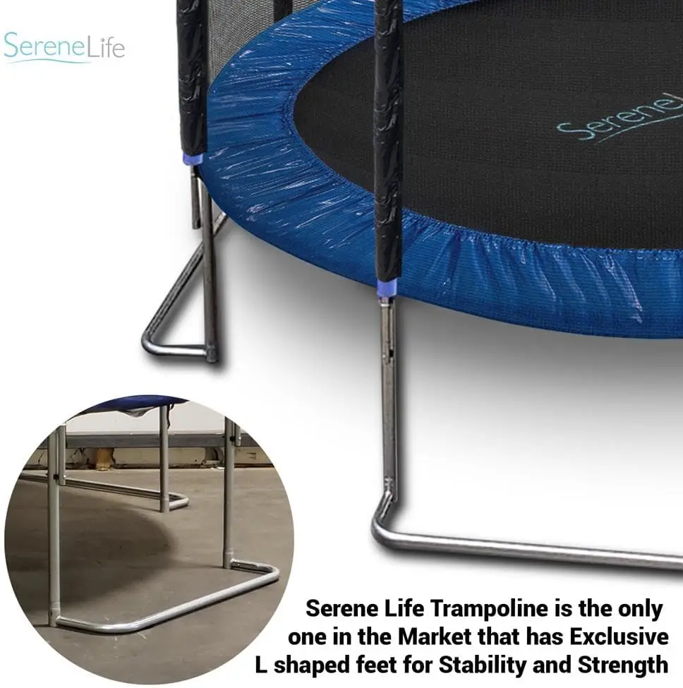 Serenelife 8/10/12 ft outdoorové rekreační backyard konírna, silná těžký celní poplatek trampolína s bezpečnosti ohrada sit', antirust