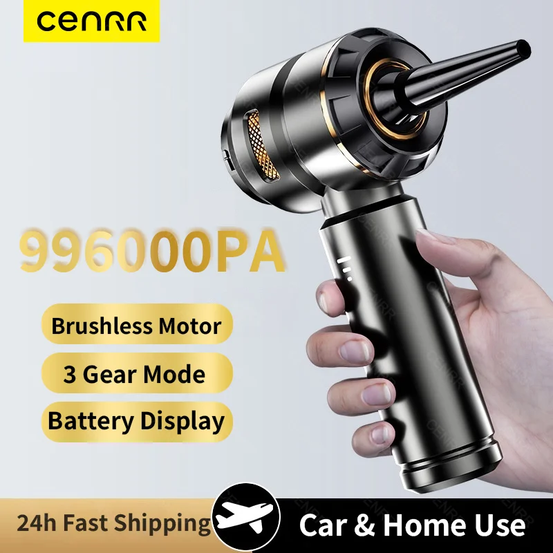 CENRR Mini Car Vacuum Cleaner 998000PA Cordless Wireless Powerful Vacuum Cleaner HandHeld Portable Car Cleaner  Cleaning Machine