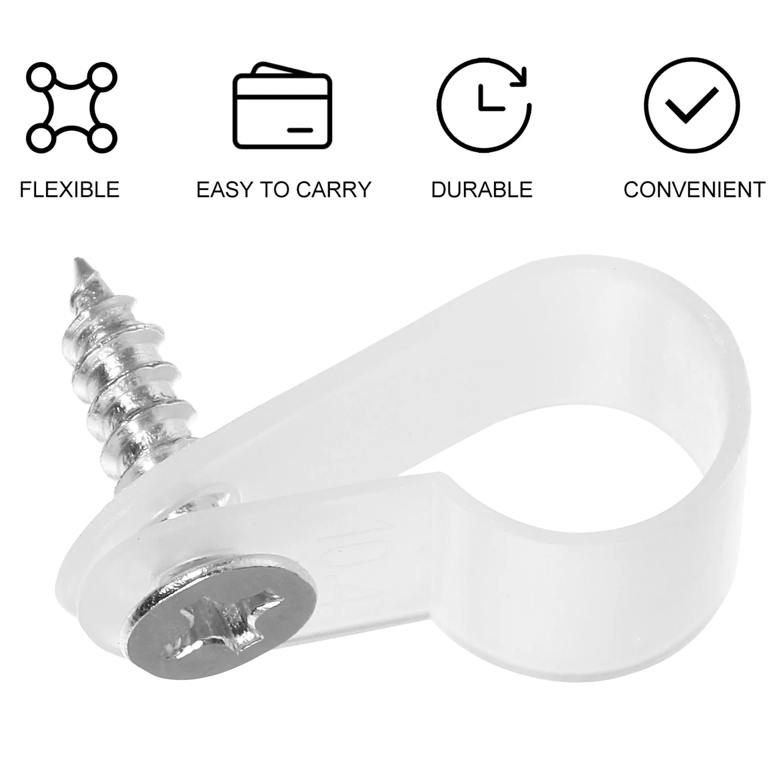 

200Pcs Electrical Cable Clips Cord Management Wire Clips for Wall with Screws Plastic Sturdy Safe Home Office Use