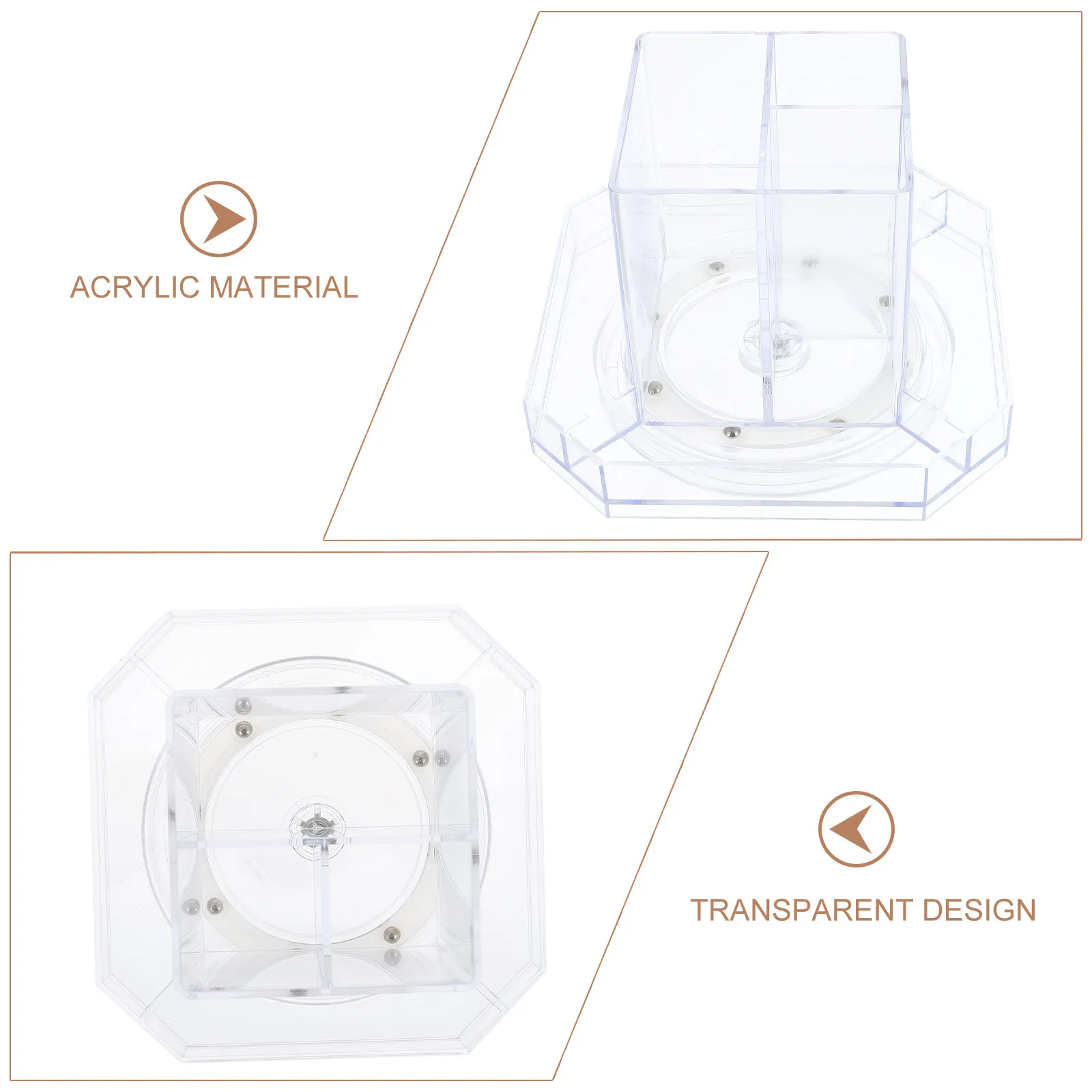 Clear Acrylic Rotating Pen Holder 360 Degree Pencil Cup Desktop Stationery Organizer Rotating Pen Cup Pencil Holder