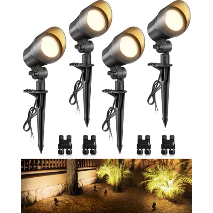

6W Low Voltage Landscape Lighting LED Landscaping Lights Warm White Low Voltage Lighting Waterproof Landscape Spotlights with C