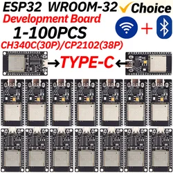 ESP32 Development Board 2.4G WIFI Bluetooth Module 30Pin 38Pin CP2102/CH340C Type-C Ultra-Low Power Consumption Dual Core ESP-32