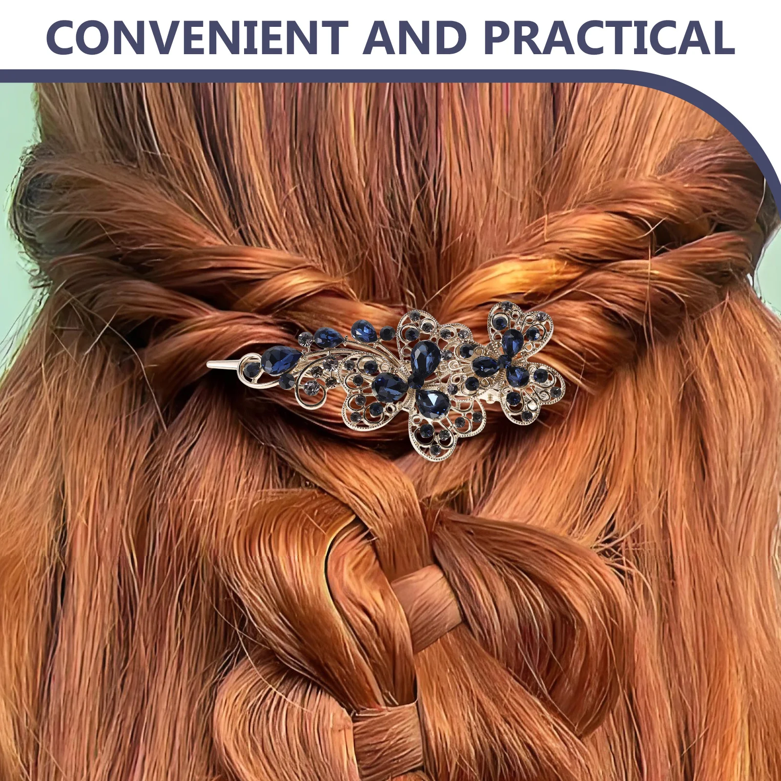 كريستال زهرة حجر الراين مشبك شعر أنيق التمساح مشبك معدني ديكور دبوس الشعر حفل زفاف إكسسوارات الشعر للنساء