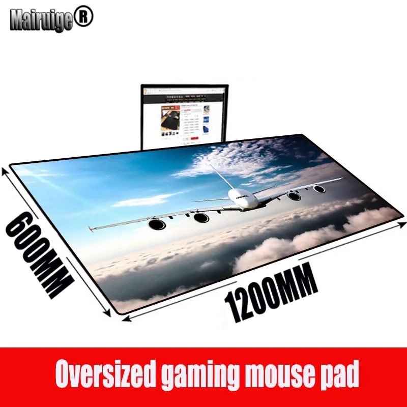 

MRGBEST Aircraft Cloud Speed Locking Edge Large Mouse Pad Waterproof Game Desk Mousepad Keyboard Mat for CSGO Dota 120X60CM