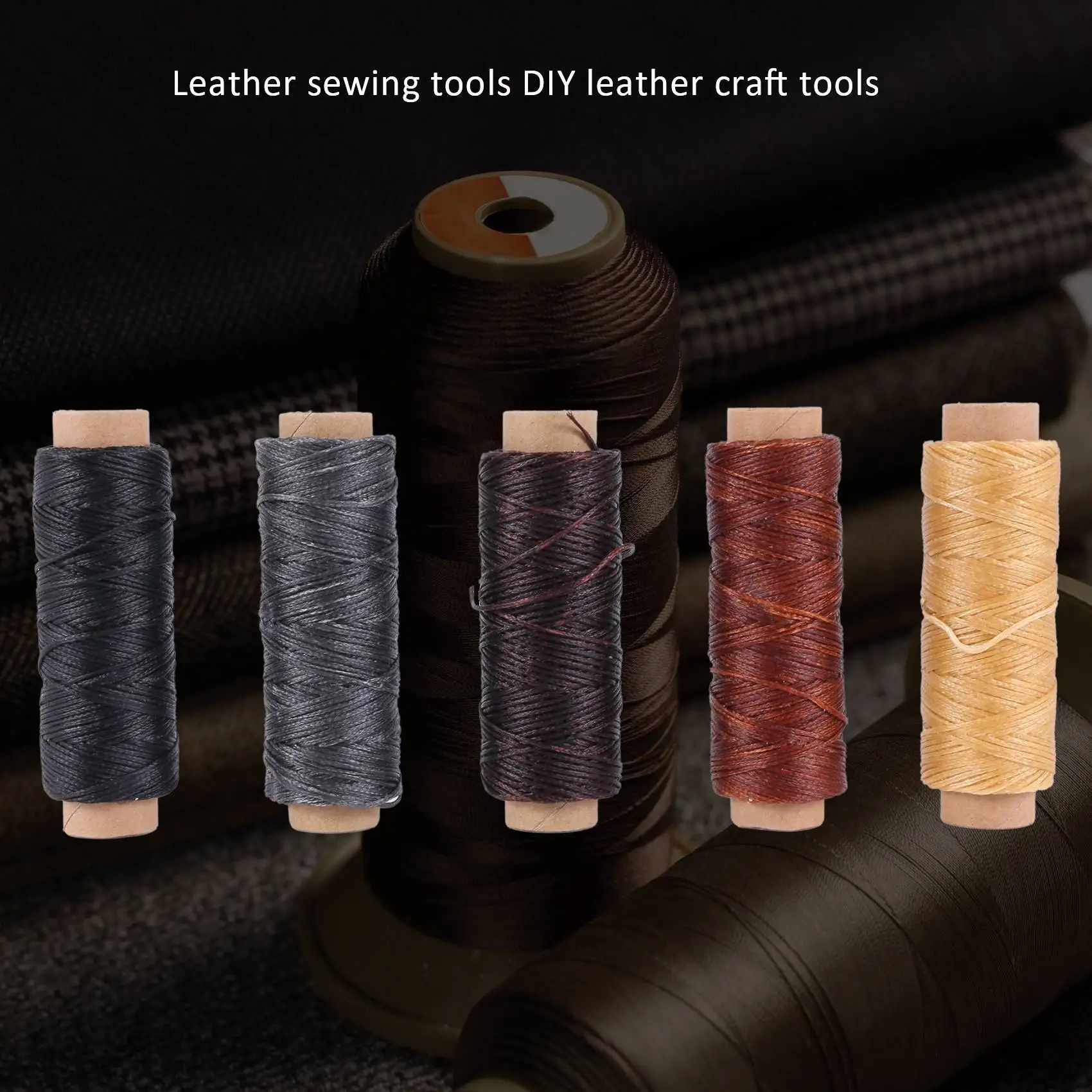 31 Pcs Leather Sewing Tools Diy Leather Craft Tools Hand Stitching Tool Set With Groover Awl Waxed Thread Thimble Kit