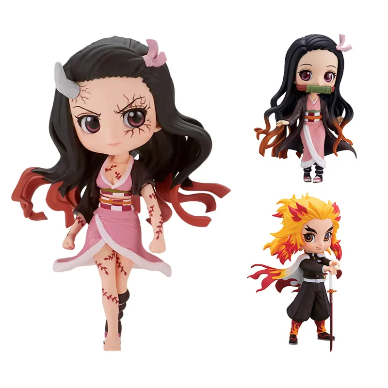 Anime Demon Slayer Figure Kimetsu no Yaiba Kochou Shinobu Action Figure Kamado Tanjirou Kamado Nezuko Figurine Toys