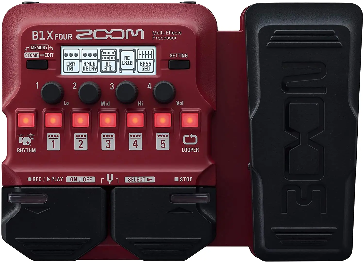 ZOOM B1 FOUR/B1X FOUR Amp Simulation LOOPER Drum Machine Phrase Loop 70 Effects 50 Storage 5 Effects Used at the Same Time