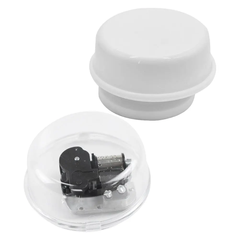 

2 Pcs Music Box Base Mechanism DIY White Clay Craft Wind Up Rotary Replacement Part Clockwork Musical Home Decor