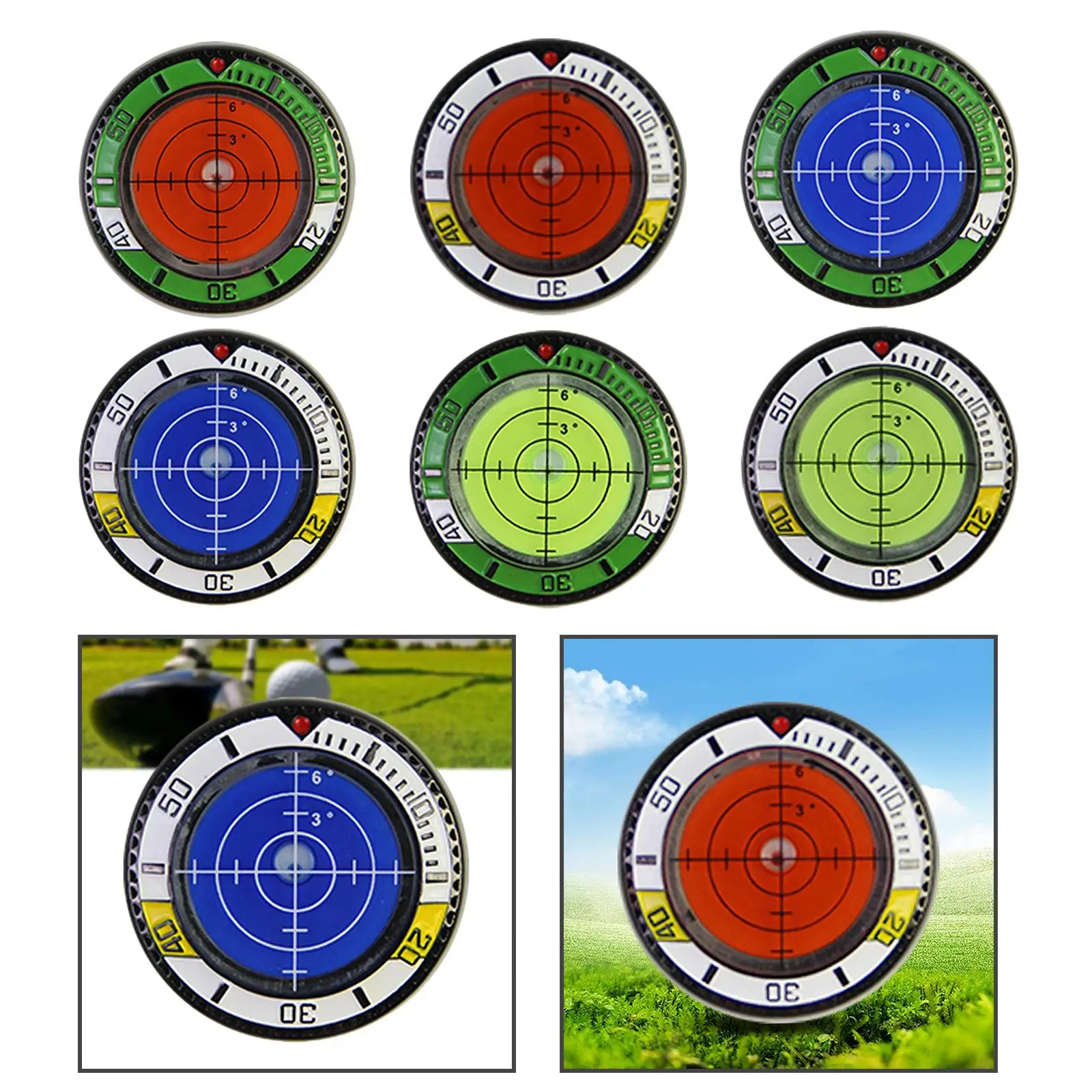 Golf Ball Marker Golf Putting Green Circular Bubble Levels Golf Putting Aid for Professionals Golfer Gift