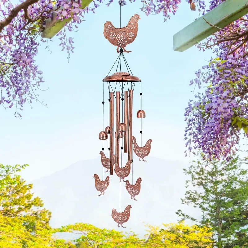 Animal Metal Tube Wind Chime with 4 MetalTubes,Outdoor Indoor Birthday Festival Gifts,Lawn,Patio, Home, Porch,Garden Decorations