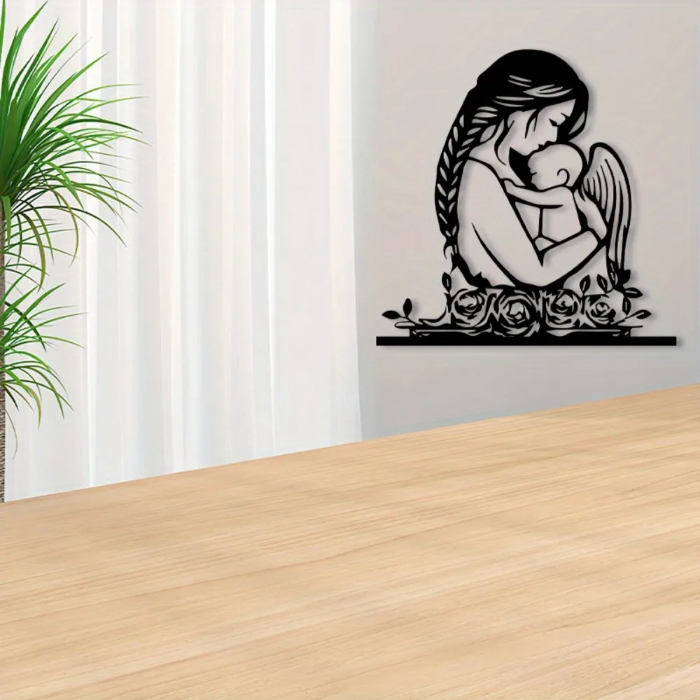 Vintage Wrought Iron Angel Memorial Plaque, Pregnancy Loss Condolence Gift, Durable Church Wall Decoration for Christmas
