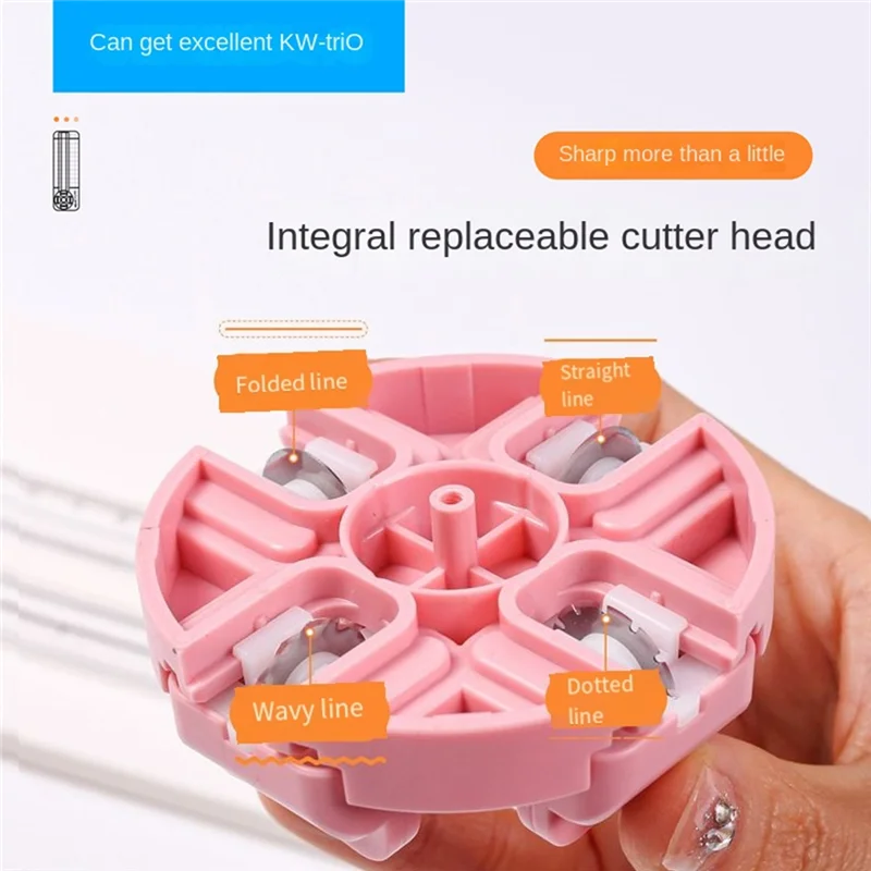 A16R-KW-TRIO 4-In-1 Paper Cutter Multi-Functional Knife Curved/Straight Photos Making Sliding Cutting Tool