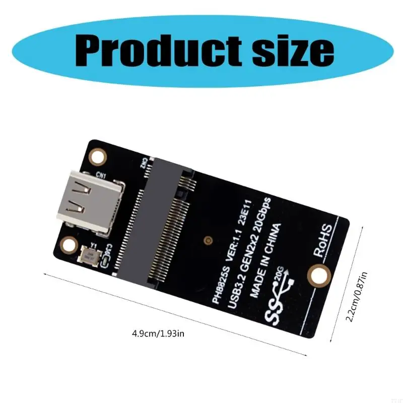 M.2 NVME Solid Disk Risers Board to Type C Adapter 20gbp Speed ​​Data Transmission