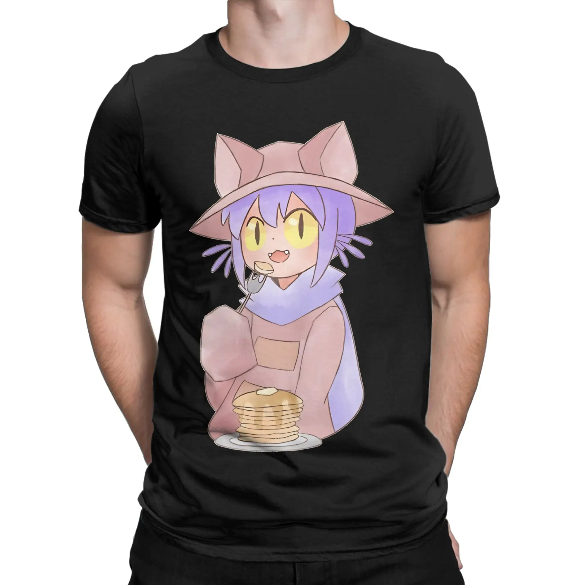 Oneshot Niko Pancakes Classic Shirt Novelty Graphic 100% Cotton T-Shirt OneShot Tops Tees For Men
