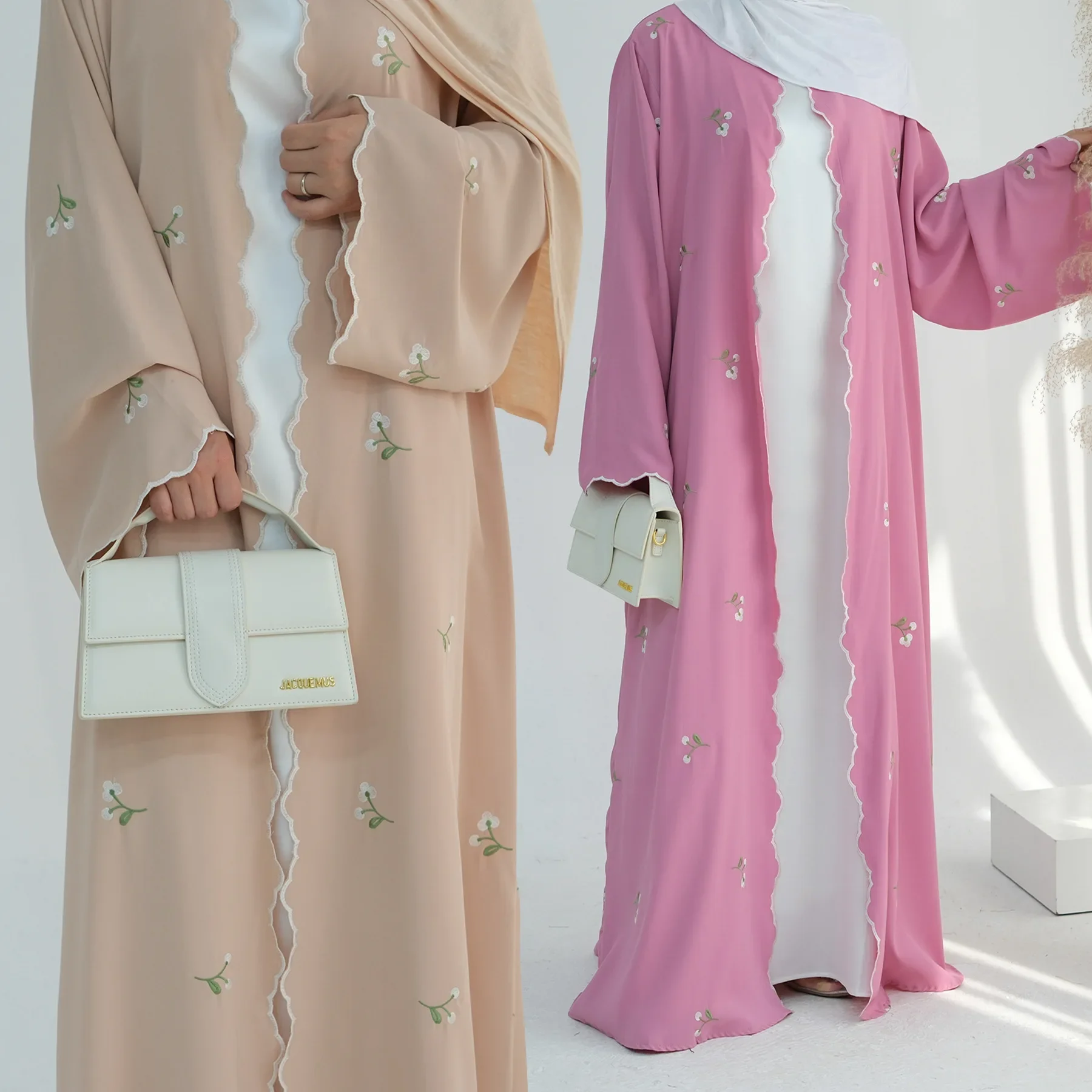 

Eid Embroidery Abayas Femme Musulmane Kimono Cardigan Dubai Turkey Kaftan Kebaya Open Abaya Islam Jalabiya Women Muslim Dress