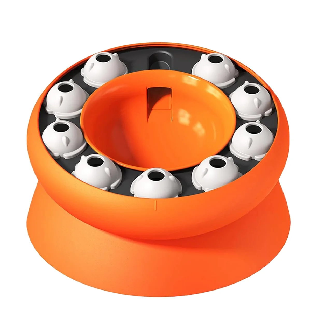 Cat Slow Feeder,Cat Dog Food Bowls,Cat Puzzles Feeder Rotating Slow Feeder,Food Bowls Slow Eating Cat Feeder-Orange