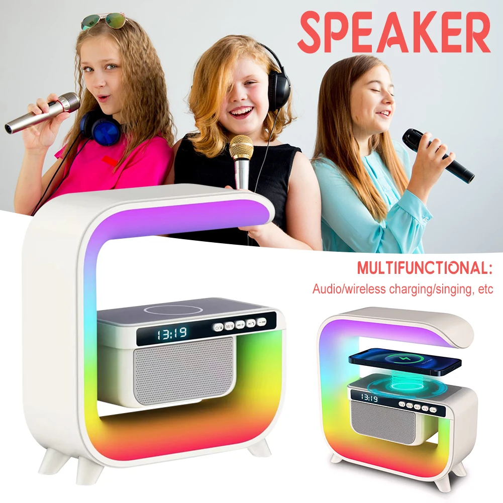 

Fashion Color Light Squared Q-Shaped Wireless Speaker Smart Durable Stereo Sound Box For Home Bedroom