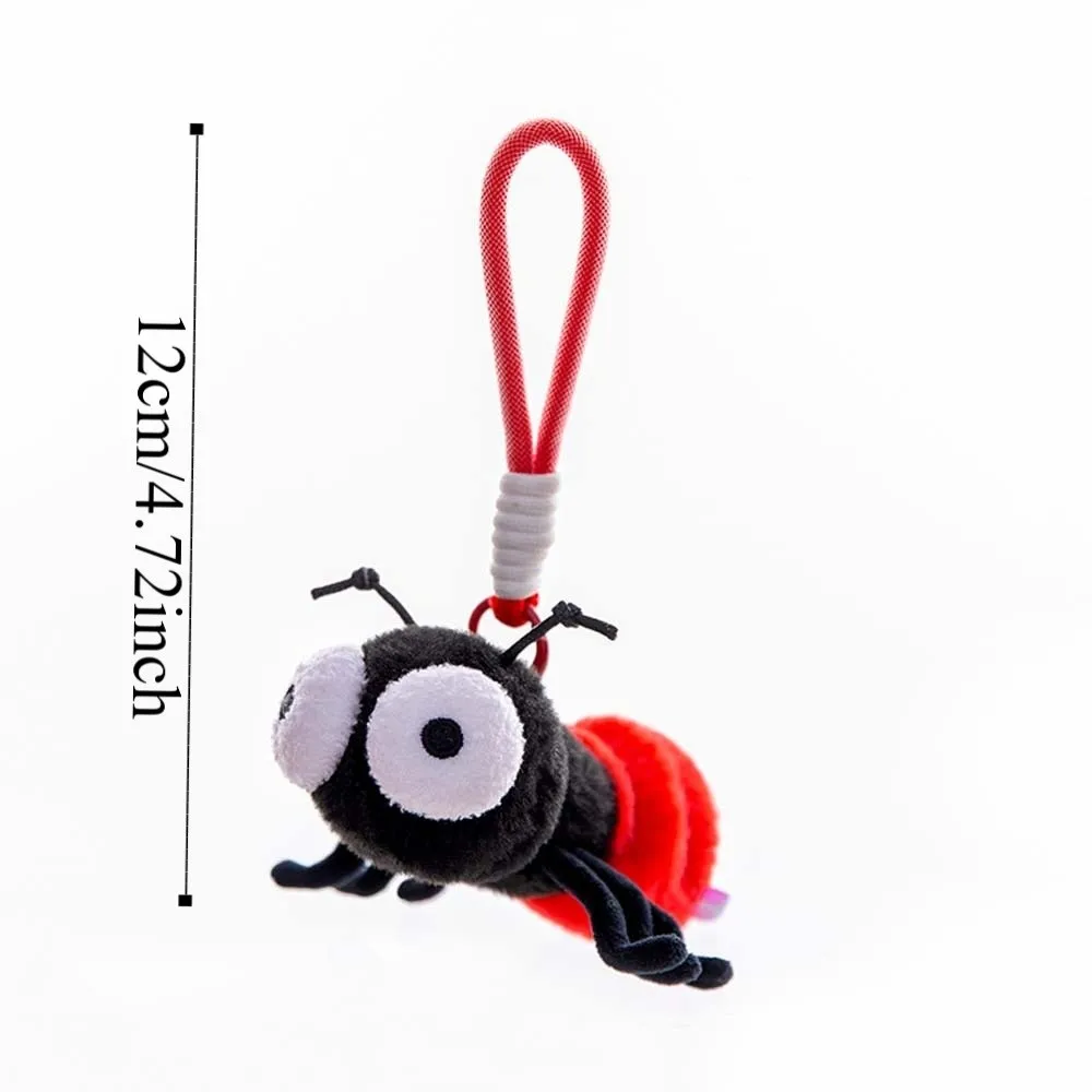 Creative Cartoon Plush Insects Key Ring Ladybug Polyester Moth Fly Pendant Magnetic Mantis Cockroach Key Chain Bag Hangings view 6