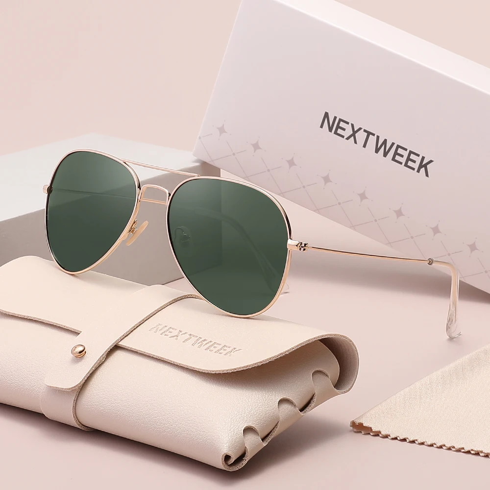 

NEXYWEEK Basic Casual Pilot Sunglasses Lightweight Alloy Design Polarized UV400 Eyewear For Men Driving Cool Glasses