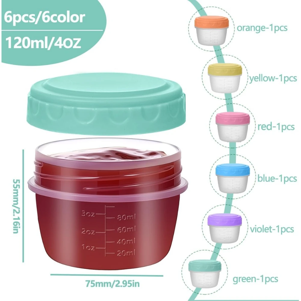 6/12 Pack Salad Dressing Container to Go Small Plastic Containers with Lids, Sauce Cups Leakproof Sauce Containers for Lunch Box