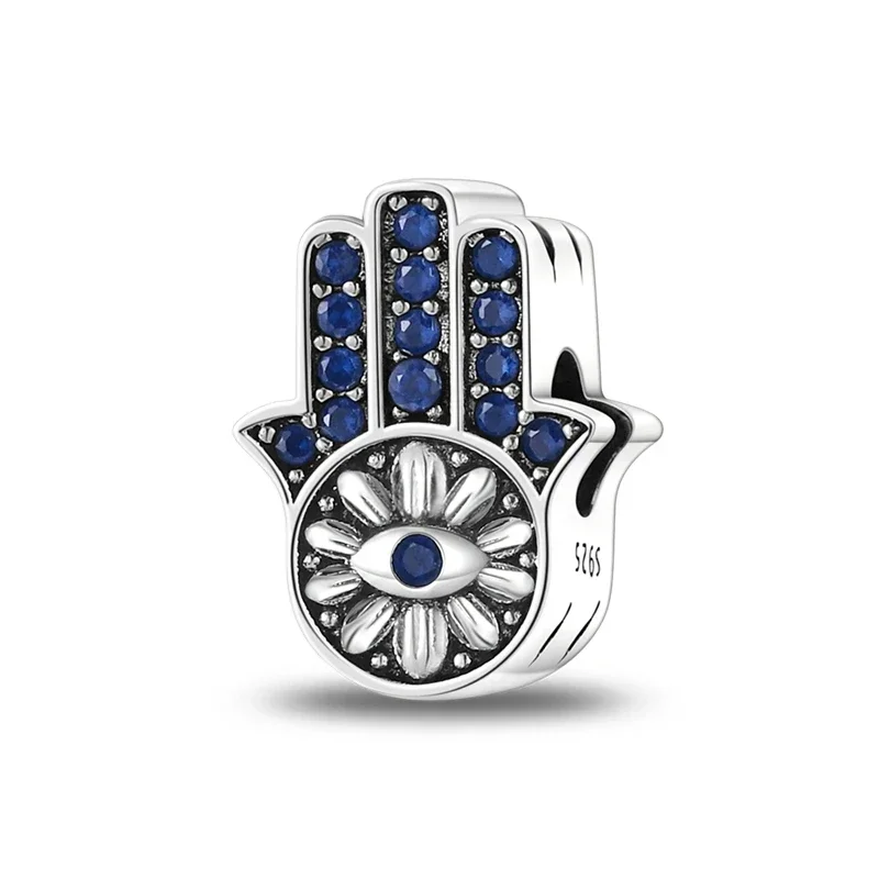 925 Sterling Silver Blue Devil Demon Eyes All-seeing Eye Mini Ciondola Perline Originali Pendenti e Ciondoli per Pandora Bracciale Gioielli Regalo