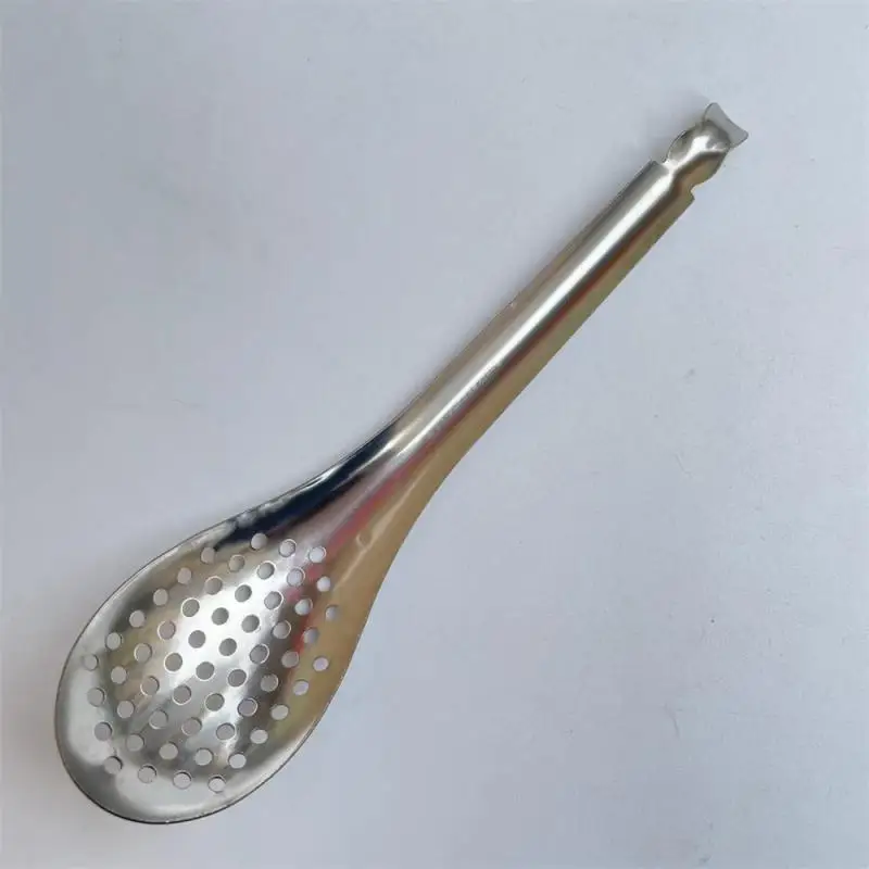 Caviar Spoon Hot Pot Spoon Filter Spoon with Long Handle Vintage Tea Spoon Shovel Set Small Spoons 56 Holes Kitchen Tools