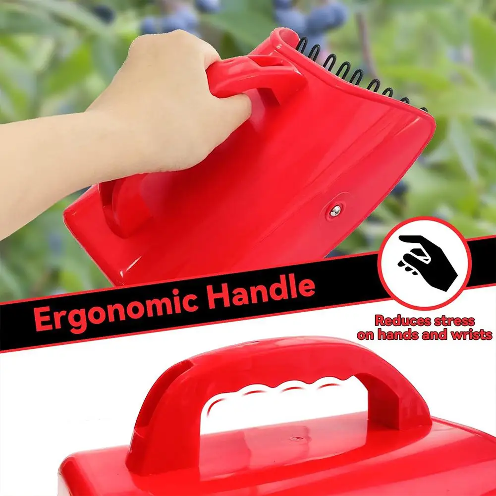 Easy Grip Blueberry Picker Tool With Comb Teeth Portable Lightweight Handle Large Capacity Fruit Harvest Garden Tool