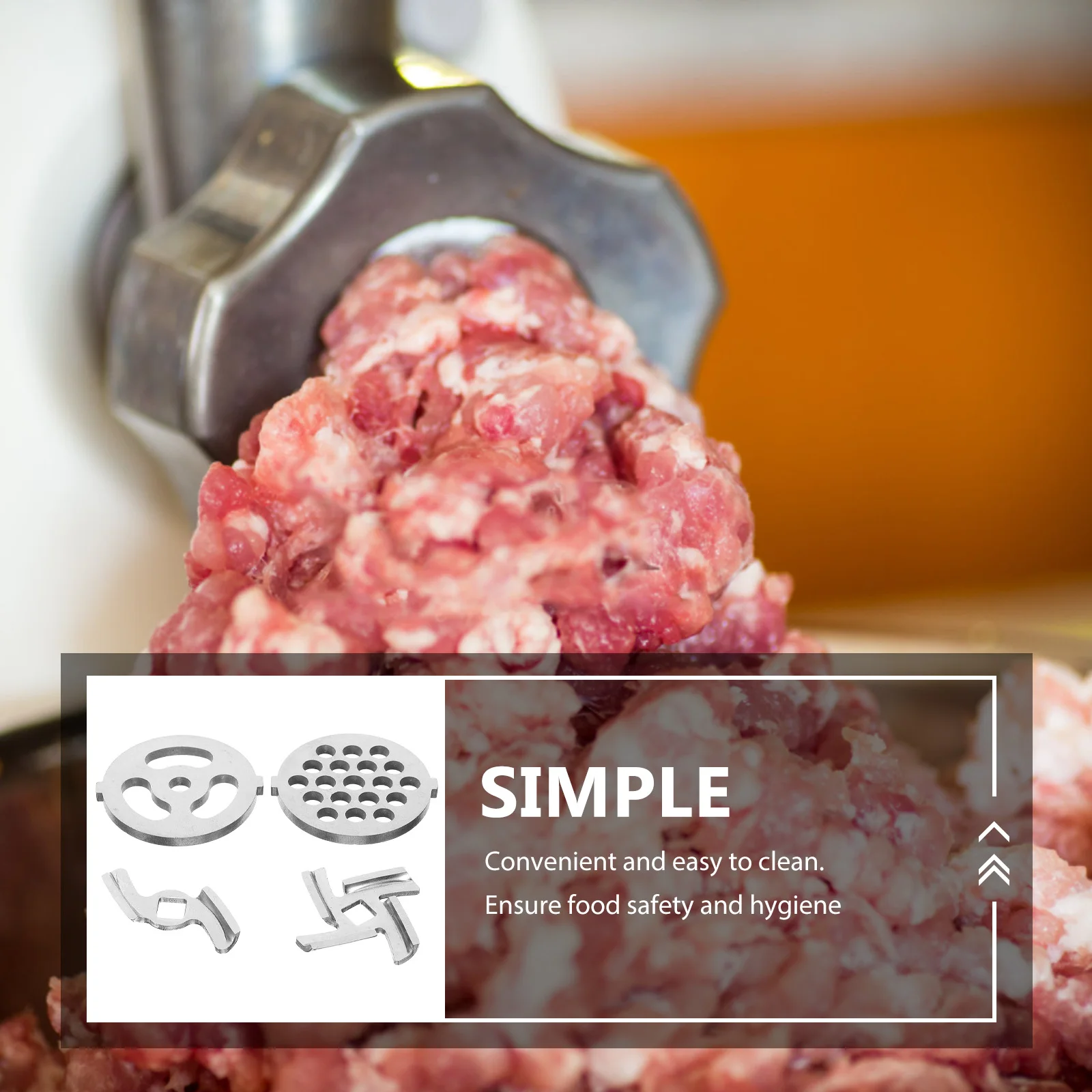 

1 set Meat Grinder Kit Stainless Steel Replacement Parts Efficient Mincing Homemade Sausage Machine Accessories Blade