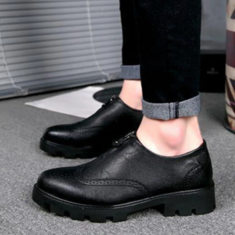 Moccasin Male Casual Shoe Pointed Toe Black Soft Elegant Shipping Free On Sale Men's Leather Shoes In Promotion Classic Original