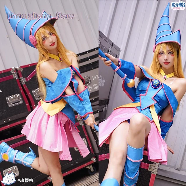 Yu-gi-ohダーマジシャンコスプレコスチューム女性用、帽子付き女の子 - AliExpress