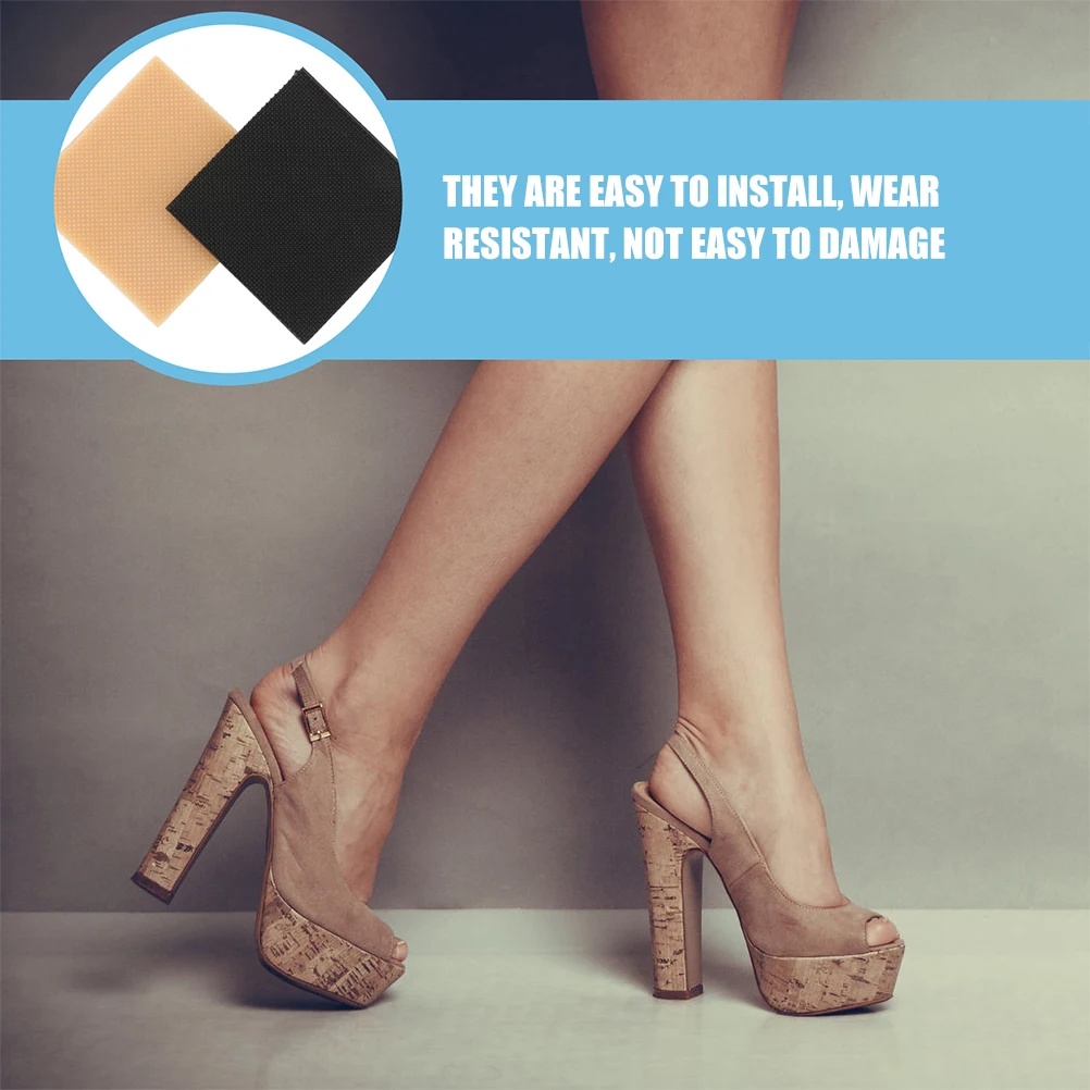 

4pcs Non Slip Heel Grips Wear Resistance Rubber Repairing Shoe Sole Protectors Mute Pads For High Heel Shoes Bottom