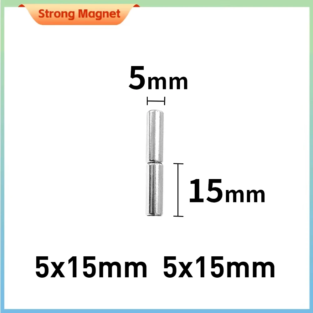 10-200 قطعة 5x15 5x20 مللي متر صغيرة مستديرة مغناطيس مغناطيسي قوي N35 قرص سميك النيوديميوم المغناطيس الدائم قوي 5x15 مللي متر 자 Yüks